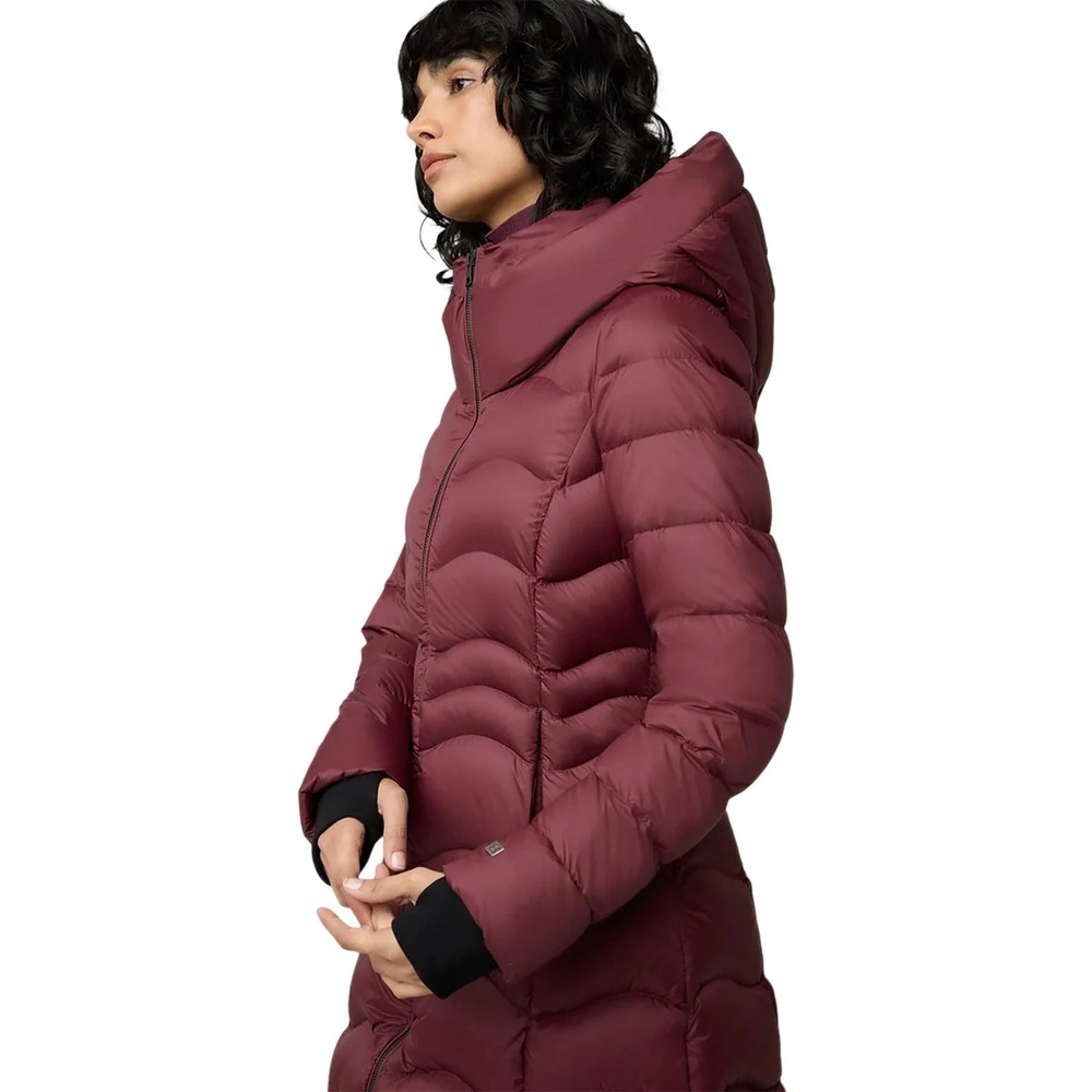 SOIA & KYO Lita-V Sustainable Lightweight Down‎ Coat in Merlot - Size Large - Picture 6 of 13